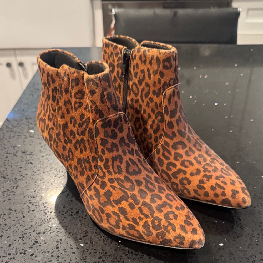 Clark’s leopard print booties